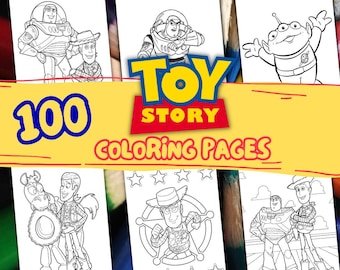 100 Toy Story coloring pages, A4 format coloring book for kids, coloring sheets For Kids, printable birthday Coloring Pages