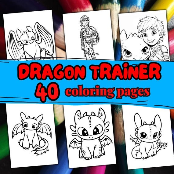 40 DRAGON Coloring Pages. Fantasy Dragon coloring book for kid. Printable coloring pages for kid. Printable coloring pages