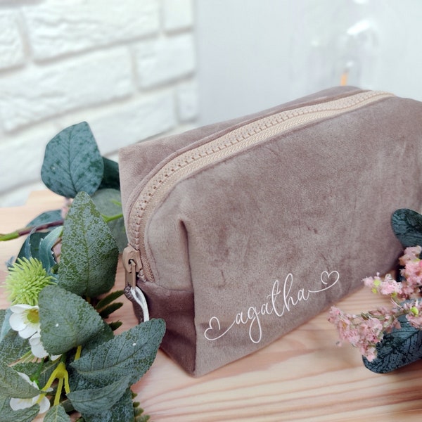 Ideas de regalos de dama de honor, , Organizador de maquillaje, Bolsa cosmética personalizada de dama de honor, Bolsa de maquillaje con nombre, regalo del día de la madre, regalo para ella.