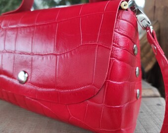 Mini handbag, leather mini bag, phone bag, miniature handbag, tiny leather bag, gift for her.