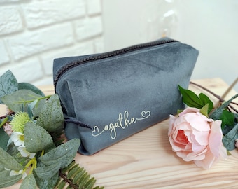 Personalized Bridesmaid Cosmetic Bag, Make up Bag with name, Bridesmaid gift ideas, Make up Organizer Personalized