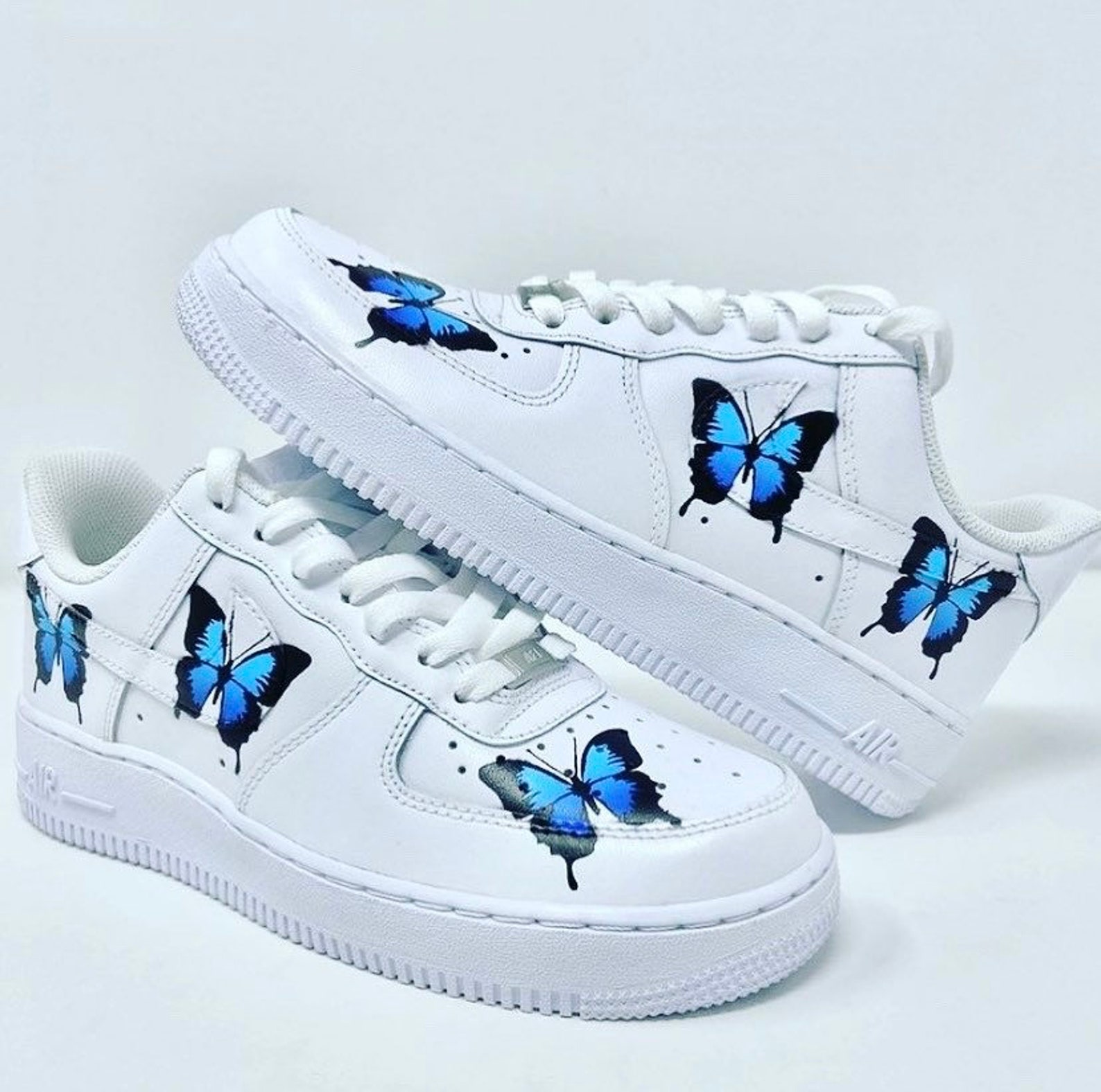 Custom Air Force 1s Blue Butterflies l Unisex Men or Womens | Etsy