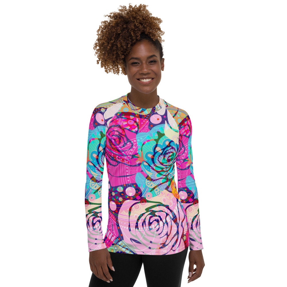 Women's Rash Guard. Flowers Spring Summer Romantic floral Etsy