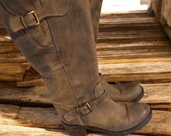 Leather Tall Boots Womens 8