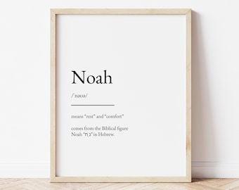 Noah Name Meaning Print, Name Print, Wall Art, Minimalist Print, Minimalist Art, Modern Art, Modern Poster Print, Digital Download