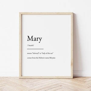 Impressão de significado do nome de Maria, impressão de nome, arte de parede, impressão minimalista, arte minimalista, arte moderna, impressão de pôster moderno, download digital