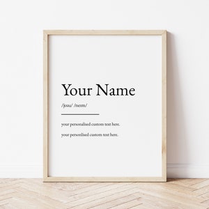 Nombre personalizado que significa impresión, arte de pared, impresión minimalista, arte minimalista, arte moderno, impresión de póster moderno, descarga digital