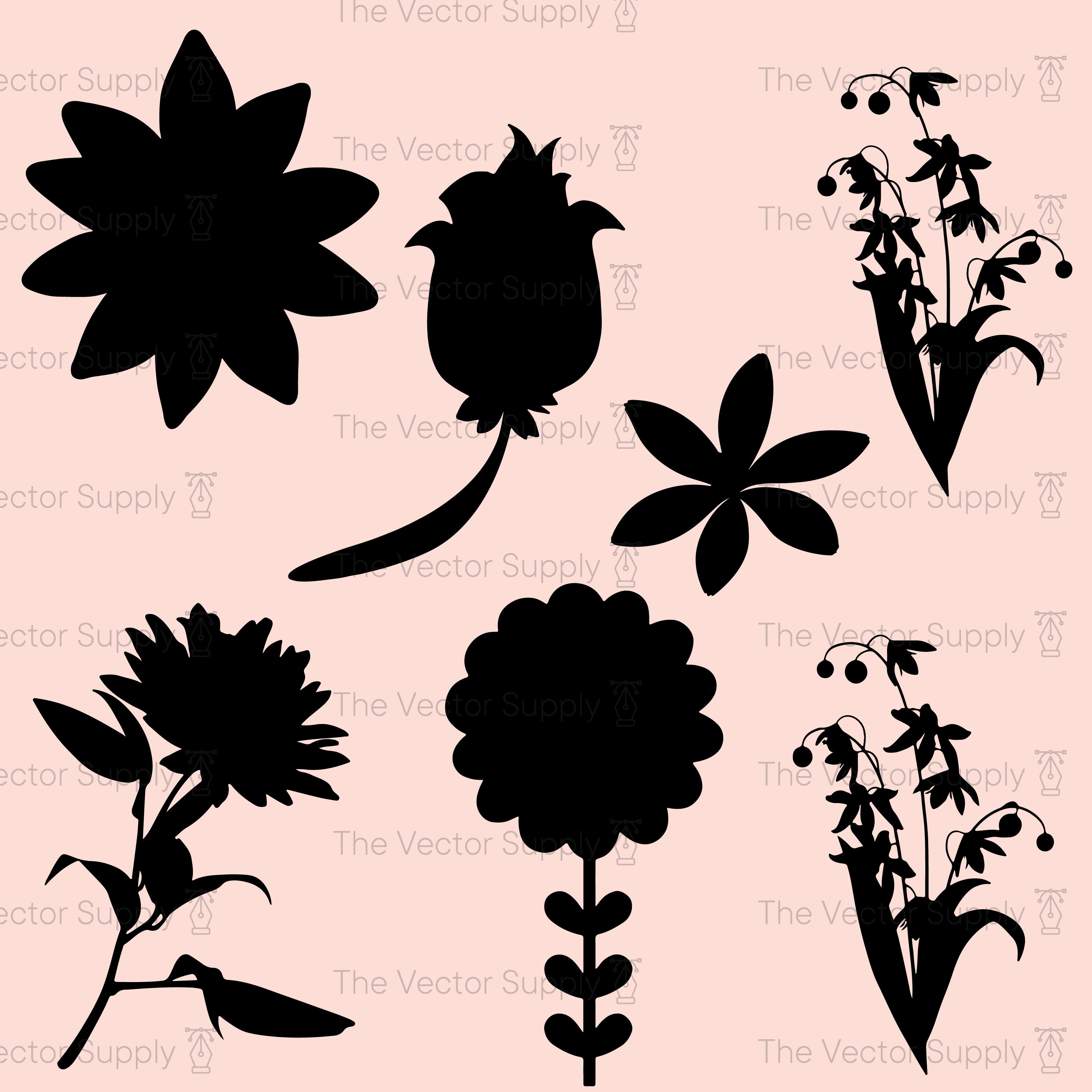 Flowers Vector Clipart Bundle SVG/PNG/JPEG para Cricut Print | Etsy