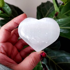 Selenite puffy heart / satin spar crystal / cleansing stone