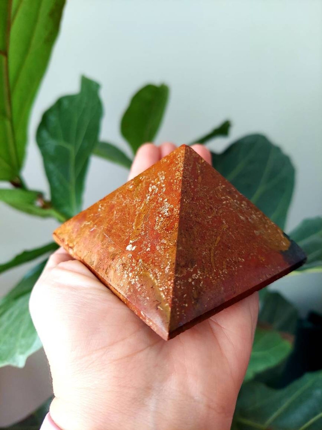 Ocean Jasper Red And Green Jasper Ocean Jasper Pyramid Crystal Red