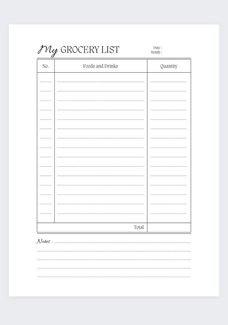 Grocery List Weekly Grocery List to Do List | Etsy