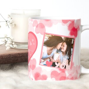 Best Mom Ever Heart Pattern - Photo Mug Sublimation PNG Photo Template,. I Love You MOM Mug PNG. Mother&#39;s day custom gift Wrap Transfers png