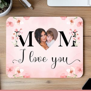 Alfombrilla de ratón con foto de mamá PNG, alfombrilla de ratón de sublimación, alfombrilla de ratón con marco de foto de corazón, alfombrilla de ratón con foto personalizada, regalo del día de la madre, descarga digital.