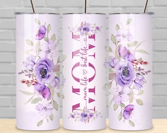 Mom Life Best Life Tumbler Sublimation PNG, Mother Floral Tumbler PNG, Tumbler Transfer Wrap 20 oz, Mom Tumbler PNG File, Instant Download.