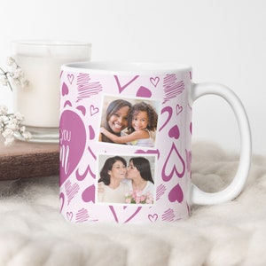I Love You Mom Photo Mug PNG File, Mother Sublimation Digital Paper, Mom Transfer Wrap Mug Design, Mother&#39;s Day Gift Mug, Mom Custom Mug PNG