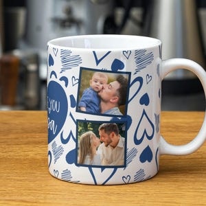 Papa Photo Mug Wrap, Dad PNG File for Sublimation, I Love You Papa PNG Mug Design, Custom Father's Day Gift PNG Mug, Daddy Digital Download.