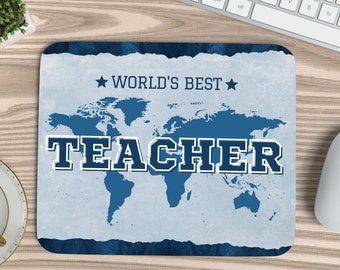 World's Teacher Mousepad PNG, Sublimation Design (Digital Download)