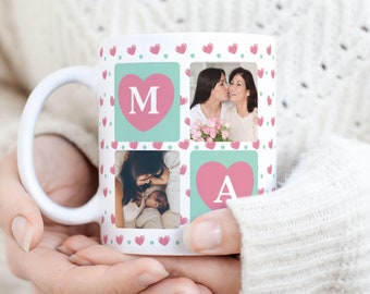 Mama Photo Mug PNG File, Mama Photo Grid Sublimation Digital Paper, Mom Transfer Wrap Mug Design, Mother's Day Gift Mug, Mom Custom Mug PNG