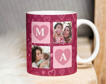 Mama Photo Mug PNG File, Mama Photo Grid Sublimation Digital Paper, Mom Transfer Wrap Mug Design, Mother's Day Gift Mug, Mom Custom Mug PNG