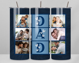 Dad Photo Tumbler Sublimation Design, 20 oz Skinny Tumbler (Digital Download)