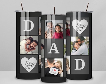 Dad Photo Tumbler Sublimation Design, 20 oz Skinny Tumbler (Digital Download)