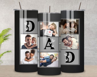Dad Photo Tumbler Sublimation Design, 20 oz Skinny Tumbler (Digital Download)