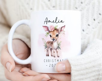 Christmas Mug Sublimation PNG, Christmas Cute Deer PNG Mug, Personalized Christmas Mug, Transfer Mug Press, Wrap Template, Instant Download.