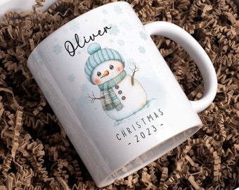 Personalized Christmas Snowman Mug PNG, Christmas Winter Mug, Christmas Sublimation Mug, Transfer Mug Press, Wrap Template, Instant Download