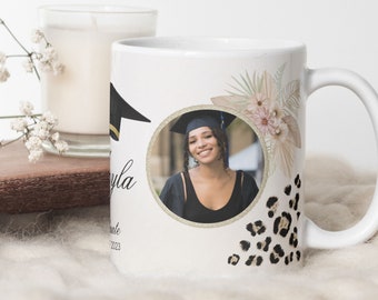 Graduation Photo Mug Design PNG for Sublimation, Graduate Personalized Photo Mug PNG, Graduate Floral Mug, Wrap Transfers Instant Download.