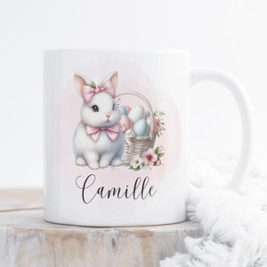 Osterhase personalisierte Becher Design PNG, süße Baby Hase Aquarell Becher, Ostereier Sublimationsbecher PNG, Transfer Wrap Sofortiger Download.