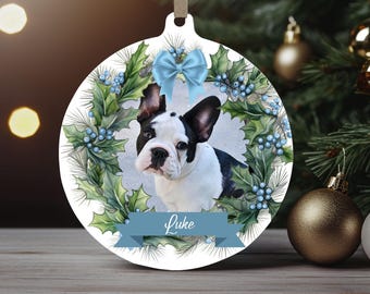 Enfeite de Natal para animais de estimação em PNG, modelo personalizado para foto de cachorro (download digital)