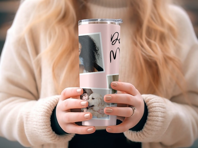 Dog Mom Photo Tumbler PNG Template, 20oz Skinny Tumbler Sublimation Design (Digital Download) image 6