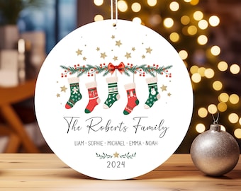 Family Stocking Ornament PNG, Christmas Editable Text Designs (Digital Download)