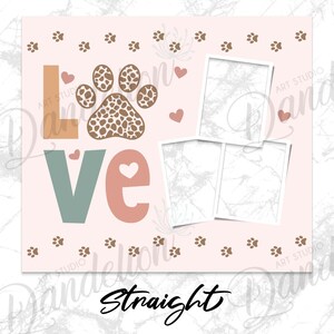 Love Pet Photo Template Tumbler PNG File for Sublimation, 20 oz Skinny Tumbler Sublimation Design, Custom Tumbler Template. Instant Download image 5