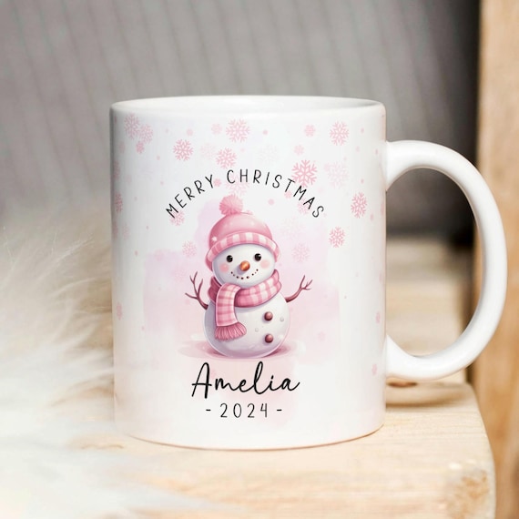 Personalized Christmas Snowman Mug PNG, Xmas Custom Name PNG Mug, Christmas Sublimation Mug, Transfer Wrap Mug Template, Instant Download.