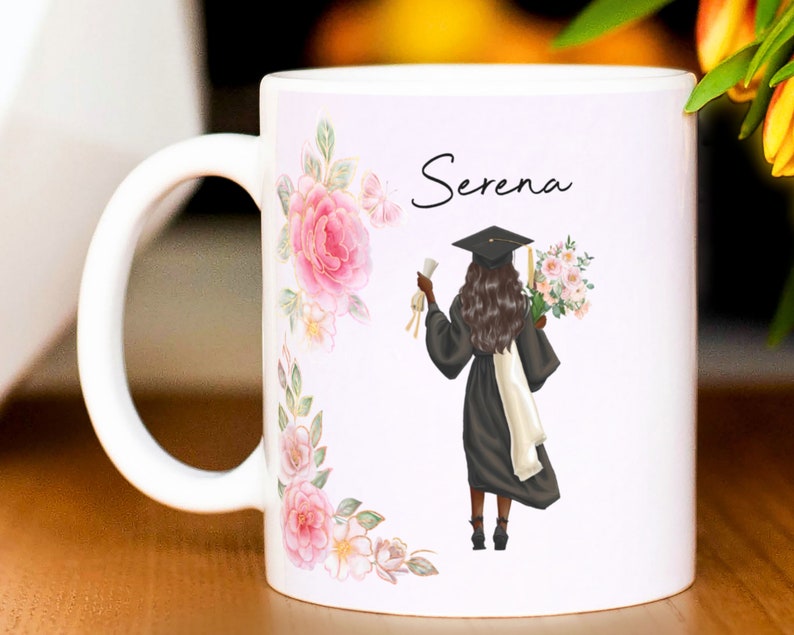 Black Girl Graduation Mug Template Add Your Name, Inspirational Words PNG Sublimation, Mug Wrap Transfers 11oz & 15oz, Custom Graduate Gift. image 3