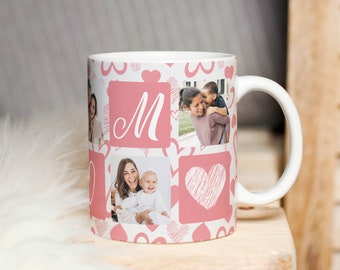 MOM Mug PNG Photo Grid Mug Design. Mother Sublimation Digital Paper. Mom pattern for Transfers 11oz | 15oz - High-Resolution Transparent PNG