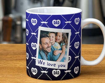 Mug PNG File for Sublimation: "We Love You Dad" Custom Photo Mug, Father's Day Mug, DIY Mug, Wrap Transfer File - 300dpi - Instant Download