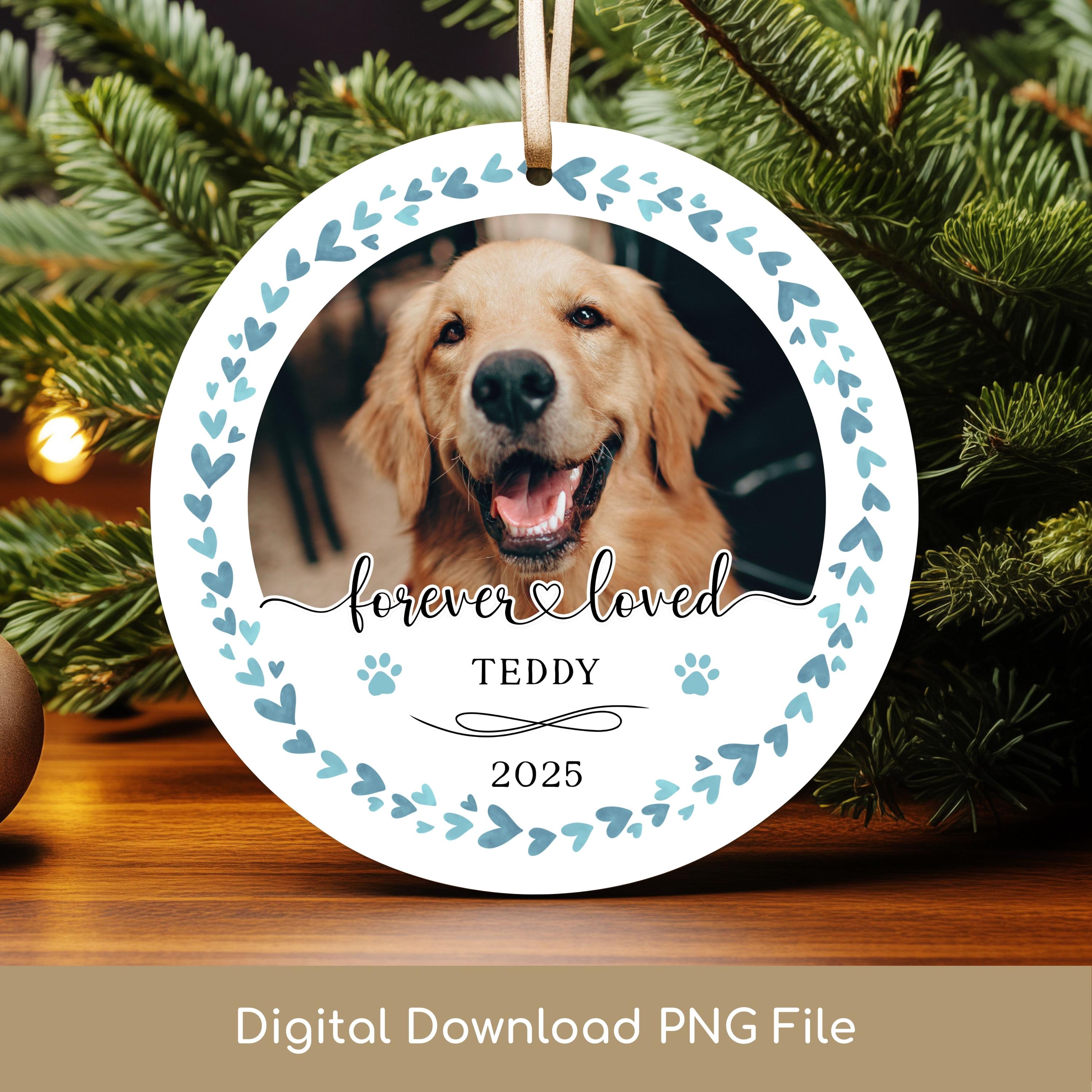 Pet Memorial PNG Bundle, Custom Photo Ornament, Forever Loved Printable ...