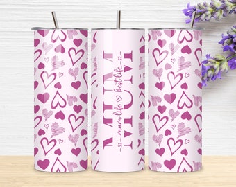 Mum Life Best Life Tumbler Sublimation PNG, Mum Heart Pattern Tumbler, Tumbler Transfer Wrap 20 oz, Mom Tumbler PNG File, Instant Download.