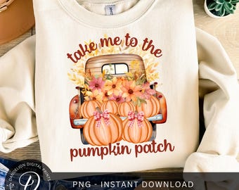 Pumpkin Patch Truck PNG, Fall Watercolor Clipart (Digital Download)