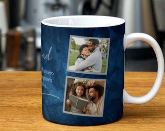 DAD PHOTO Mug Sublimation PNG Template, Dad Photo Grid Mug, Dad Quote Mug, Father's Day, Custom Photo Mug, 4-Photos - Instant Download