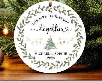 Couple's First Christmas Ornament PNG, Custom Keepsake (Digital Download)