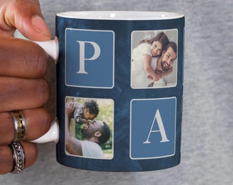 Emballage de tasse photo papa, cadeau de fête des pères PNG (téléchargement numérique)