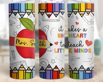 Tumbler wrap voor leraar, potloodnaamlijst 20oz png-ontwerp, sublimatie leraar waardering.