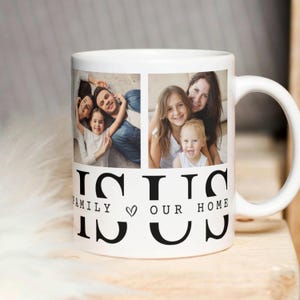Family Photo Mug Wrap, PNG File for Mug Sublimation, Family Photo Collage Mug Transfer PNG, Custom Fam Photo Grid Mug PNG, Digital Download.