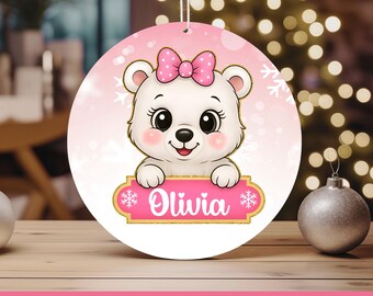 Adorno navideño de oso polar en formato PNG, para sublimación (descarga digital).