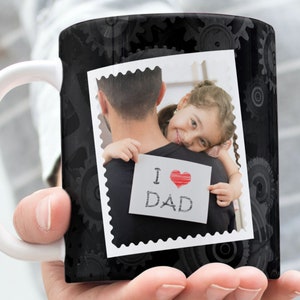 Best Dad Ever Photo Mug Sublimation PNG Template. Dad Custom Photo Mug Design, Father's Day Photo Mug Wrap Instant Download image 4