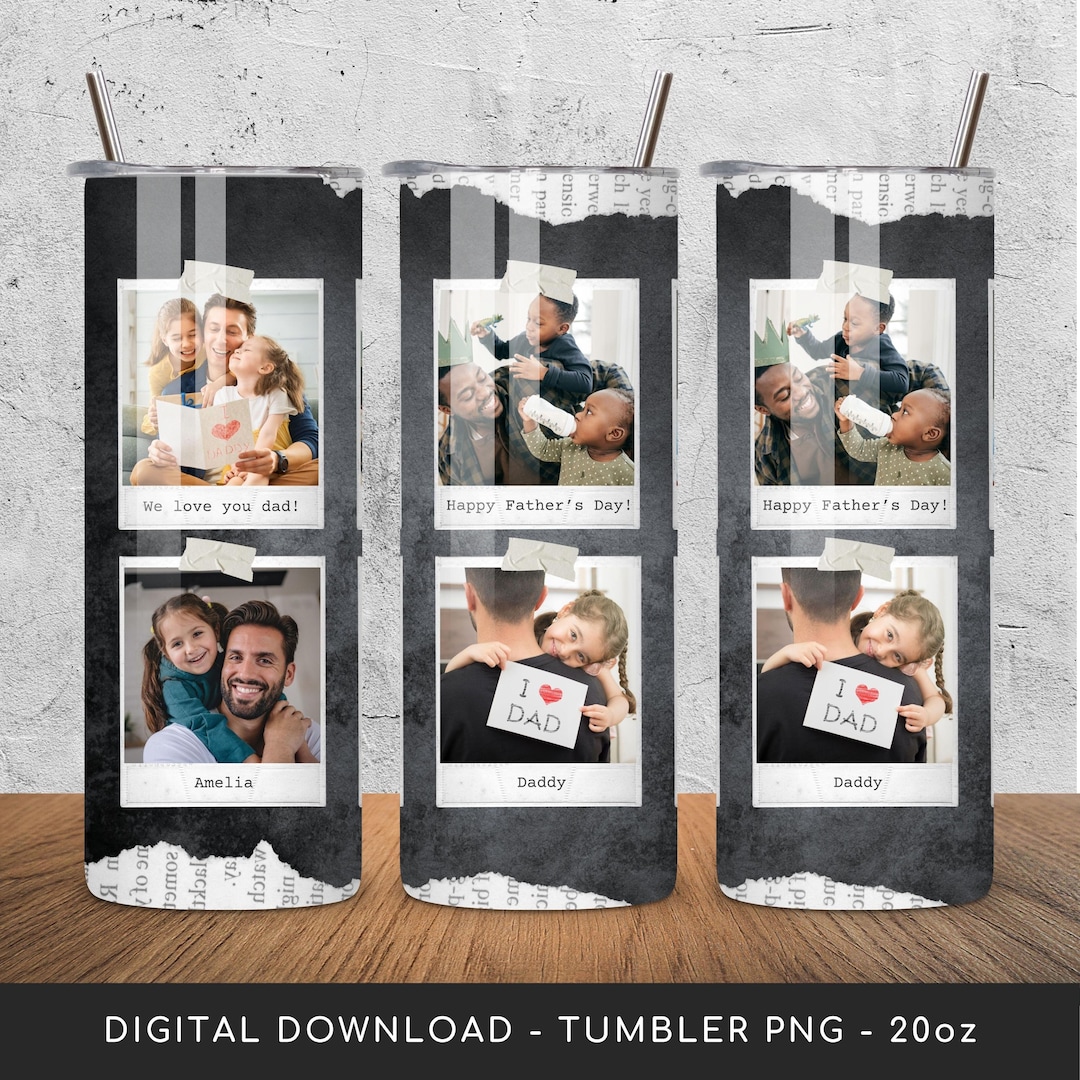 Dad Photo Tumbler Wrap PNG File, Father's Day Sublimation Design ...