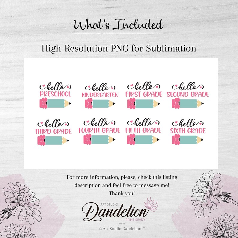 Back to School Grade Level Pencil PNG Bundle (digital Download) - Etsy ...